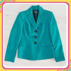 Black Label by Evan Picone Teal Blazer - Size 4